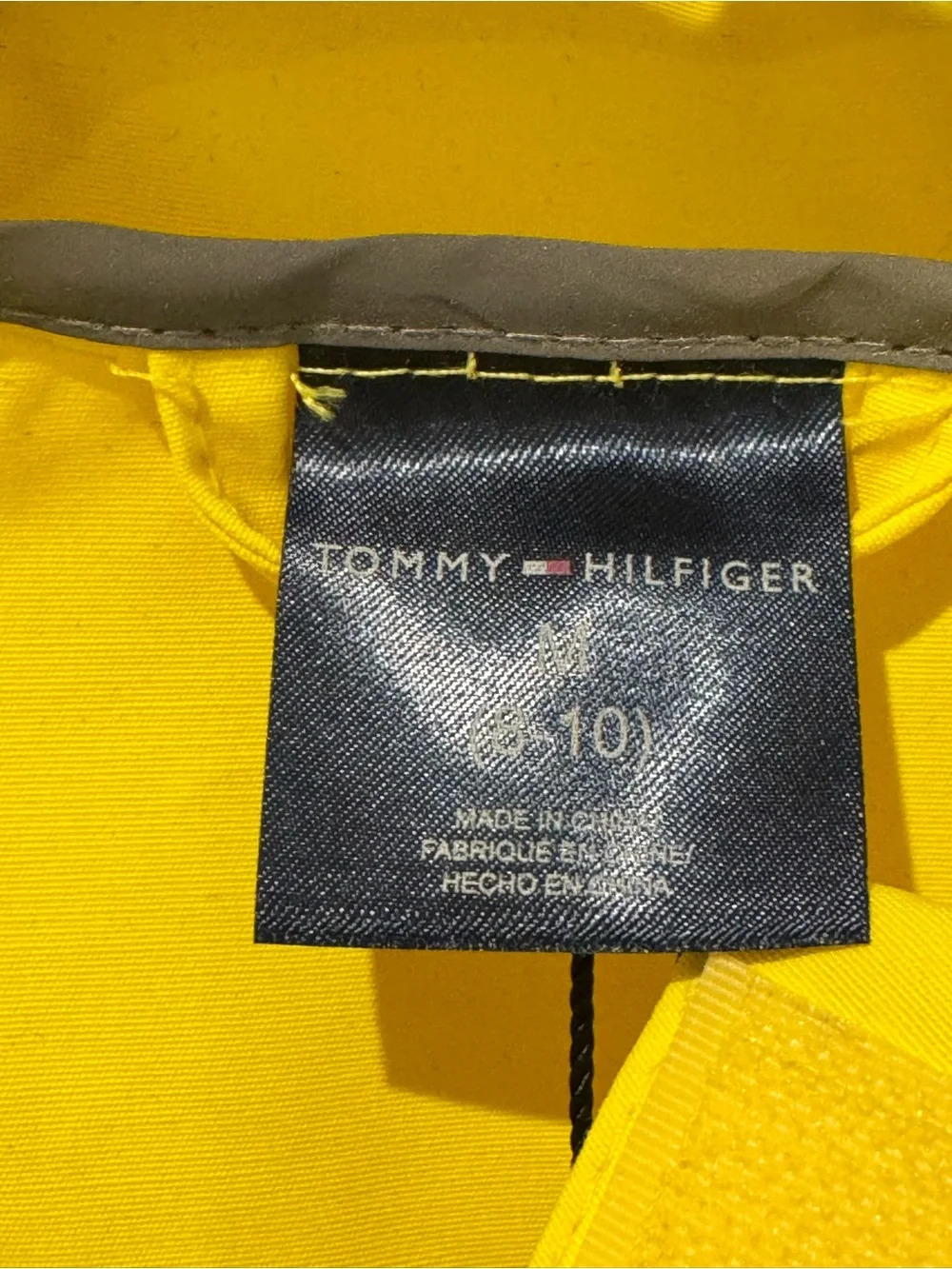 Tommy Hilfiger Bright Yellow Kids Hooded Raincoat